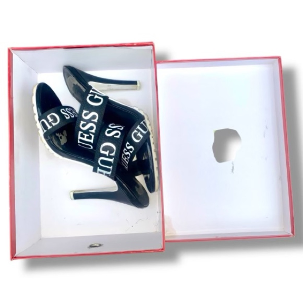 GUESS Black Strappy Heels
